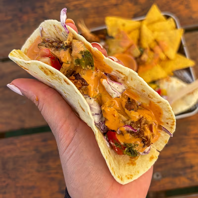 Charcoal Chicken Tacos closeup